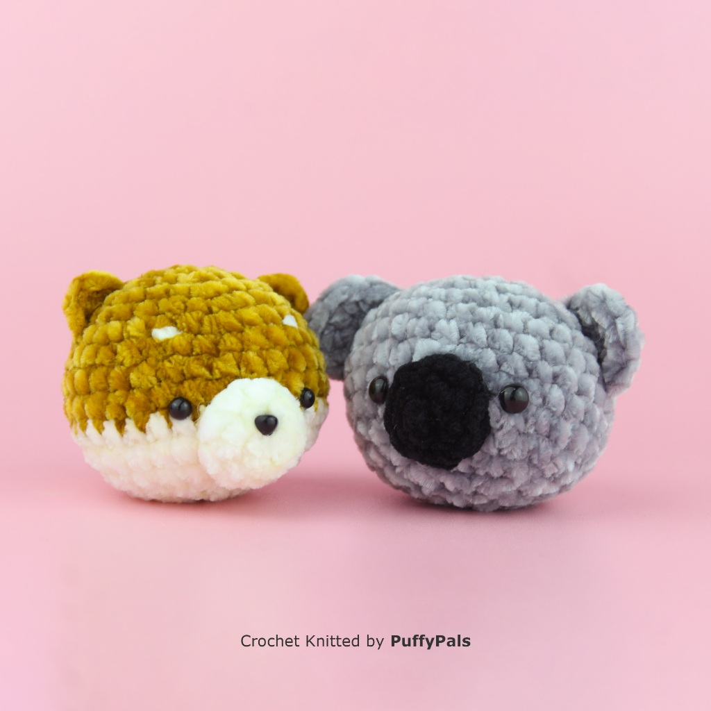 Animal Velvet Mini Chick Koala Owl Amigurumi Doll Keychain Custom PuffyPals Figure Boneka Rajut