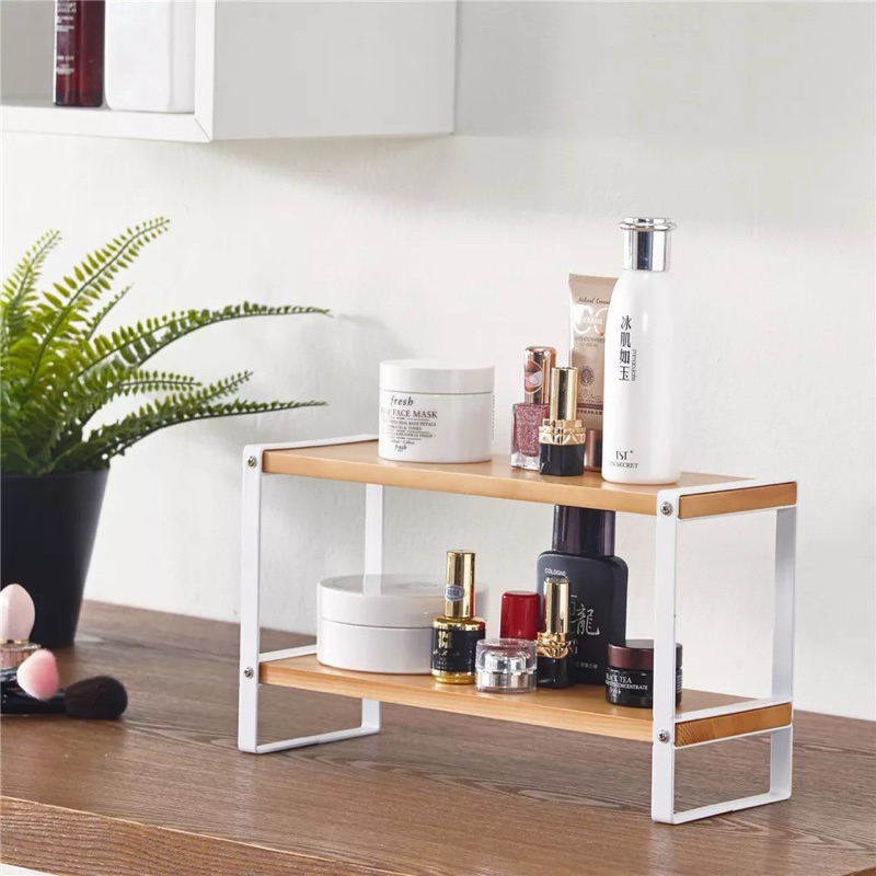 Rak Kayu Nordic Style mini Rak serbaguna Estetik Rak bumbu Rak skincare