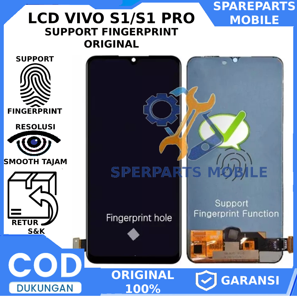 LCD TOUCHSCREEN VIVO S1/S1 PRO ORIGINAL SUPPORT FINGERPRINT GARANSI FREE LEM