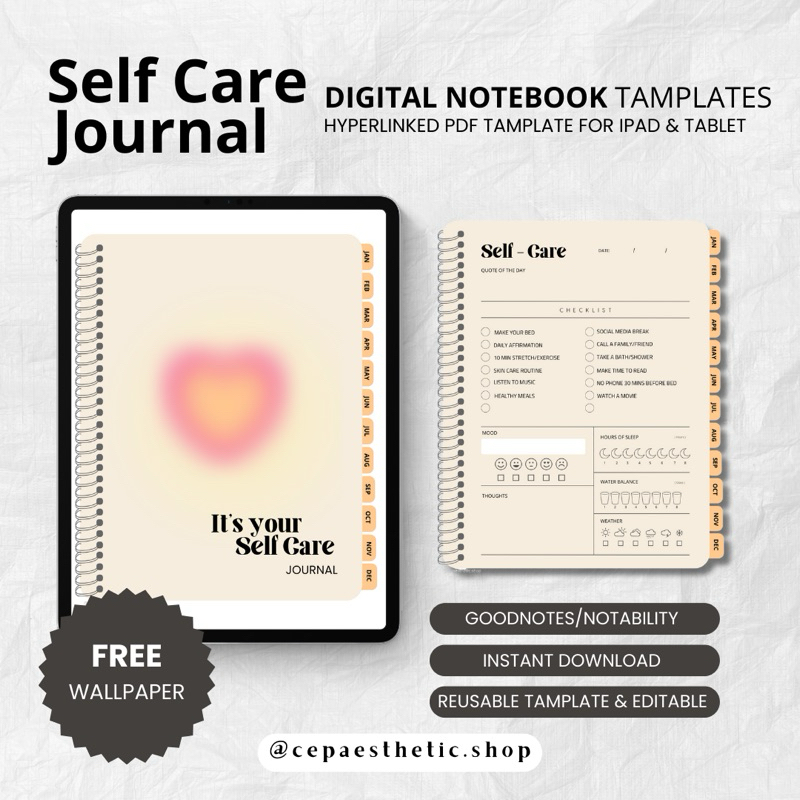 

Selfcare Digital Journal - It’s your selfcare journal by cepaesthetic - Digital Journal & Planner