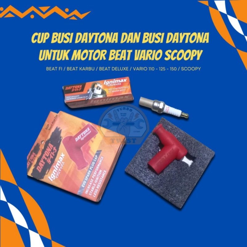 TURBOTWIST - Cup busi daytona dan busi daytona untuk motor beat vario scoopy