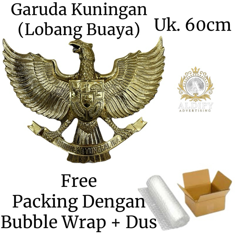 Garuda Pancasila Kuningan Asli 60 cm Lubang Buaya | Garuda Pancasila Kuningan Dinding 60 cm | Garuda