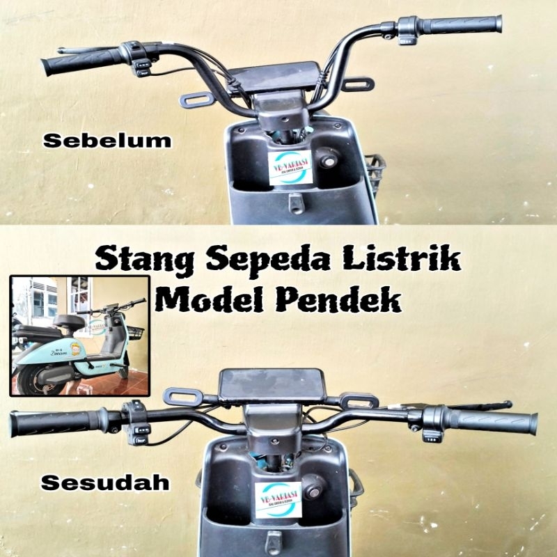 Stang Pendek Stir Sepeda Listrik Universal Setang Setir Sepeda Listrik