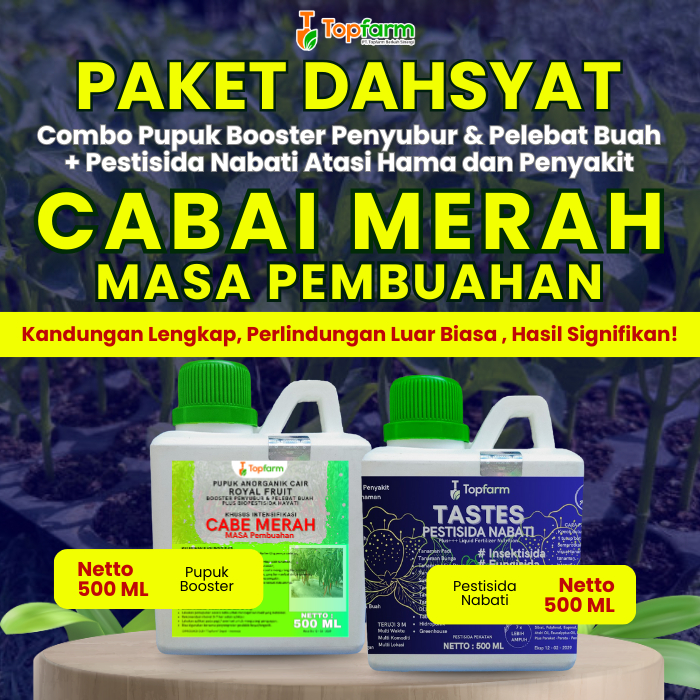 Pupuk Pestisida Topfarm / Obat Busuk Kering Cabe Merah / Obat Keriting Daun Cabe Merah / Obat Cabe C