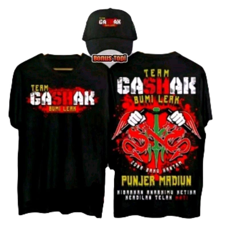 KAOS BONUS TOPI TEAM GASAK BUMI LEAK PUNJER MADIUN