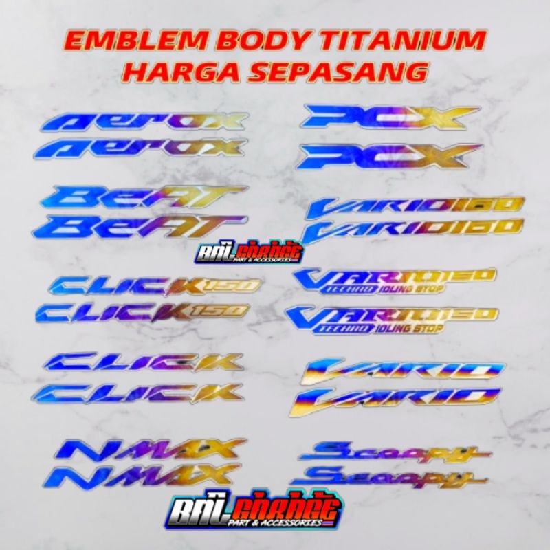 emblem bodi logo Vario Beat pcx150 pcx 160 nmax scopy dll 1set kanan kiri original Vietnam