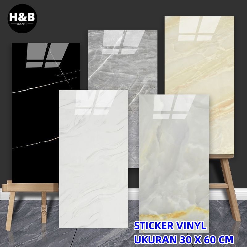 Wallpaper Dinding Vinyl Marble / Wallpaper Marble Glossy / Vinil Stiker Lantai Marbel Granit Dapur &
