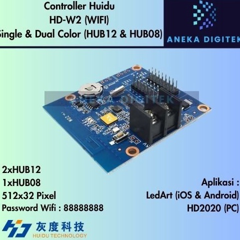 KODE Y1V4 Controller Huidu HDW2 Wifi Running Text P1