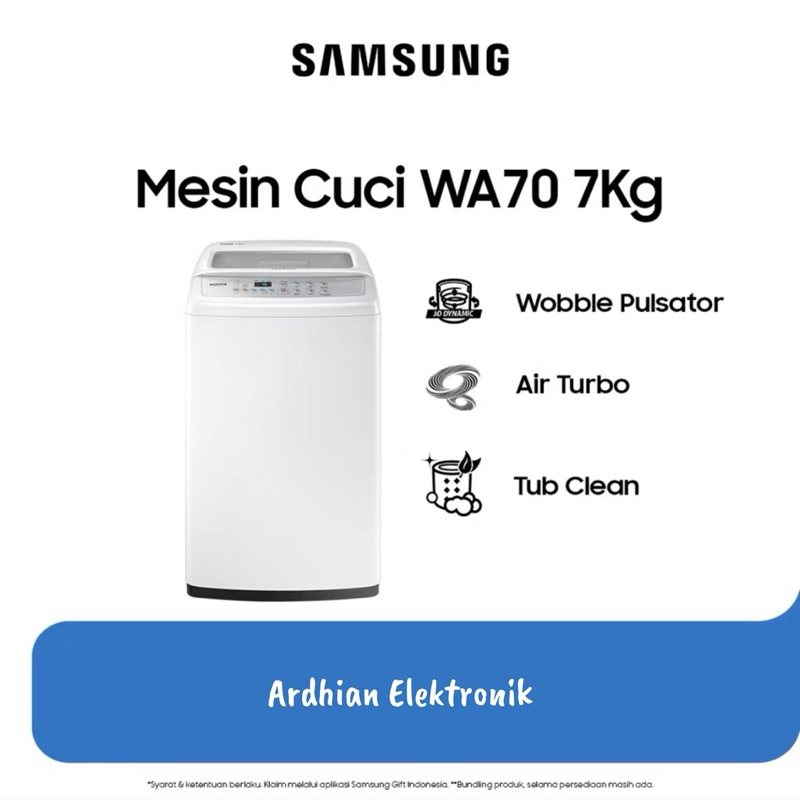 MESIN CUCI SAMSUNG WA70H4200SW 1 Tabung 7 Kg WOBBLE