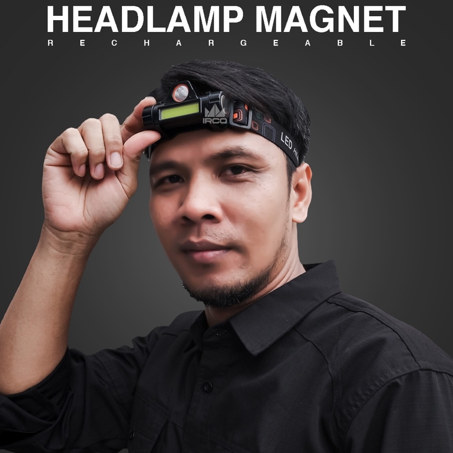 IMPOR TERBARU IRCO Headlamp Outdoor Waterproof Charger Free Kabel USB  Senter Kepala Anti Air Led Su