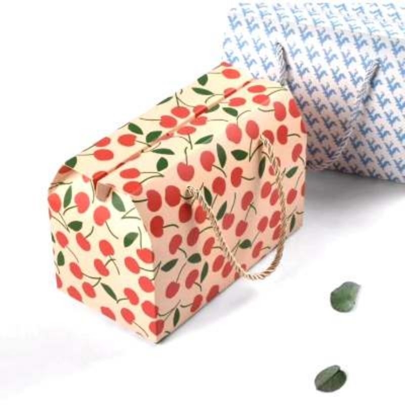 

Paper box/ Kotak kado/ Tas Kado/ Paper bag souvenir motif Zigzag Cherry/ Gift box motif Souvenir goodiebag