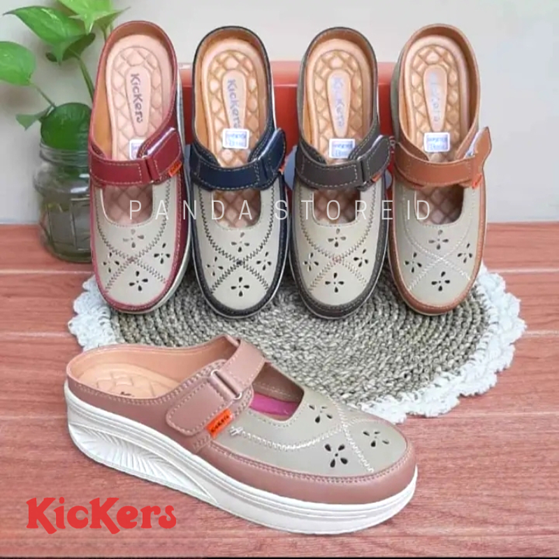 SANDAL SEPATU WEDGES SLOP KICKERS WANITA / SEPATU SANDAL SLOP TERBABU / SANDAL SEPATU WANITA TRENDI 