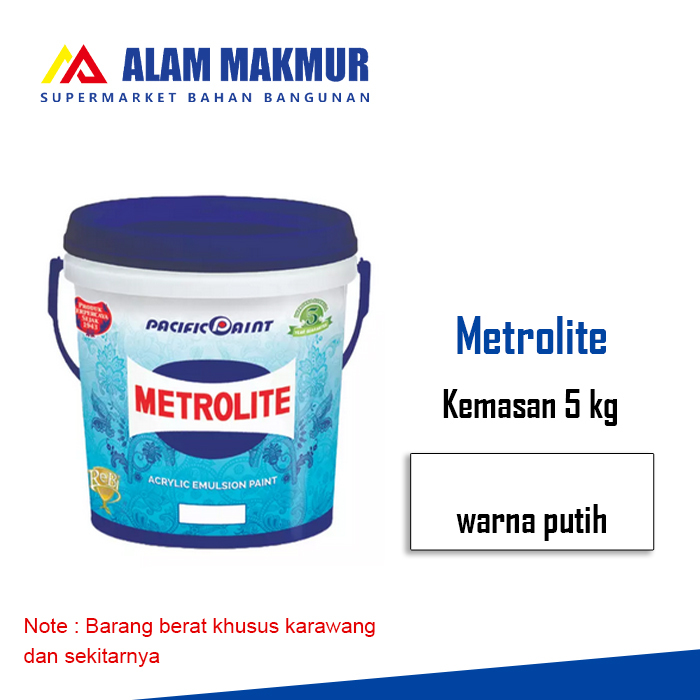 Cat Tembok Metrolite Putih 5 kg