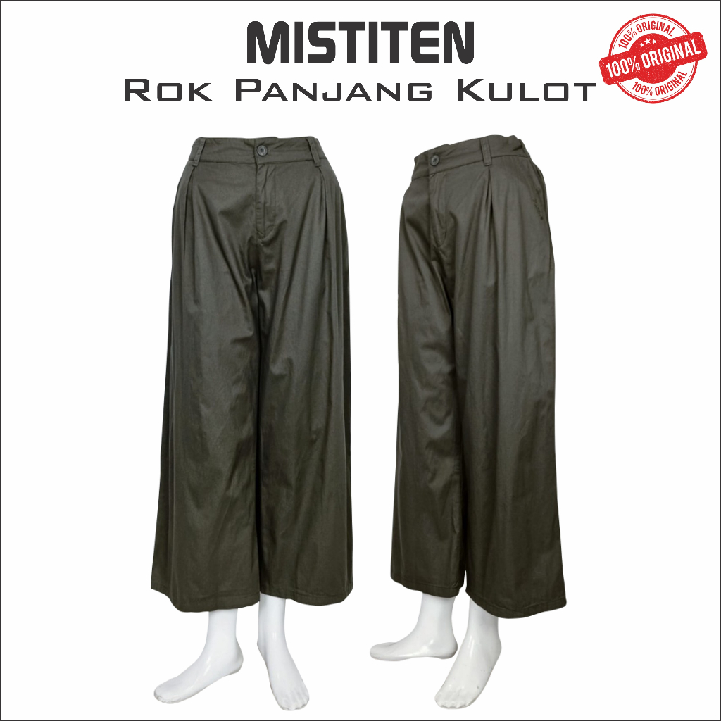 Mistiten - Celana Panjang Kulot Wanita Mistiten Lt Army