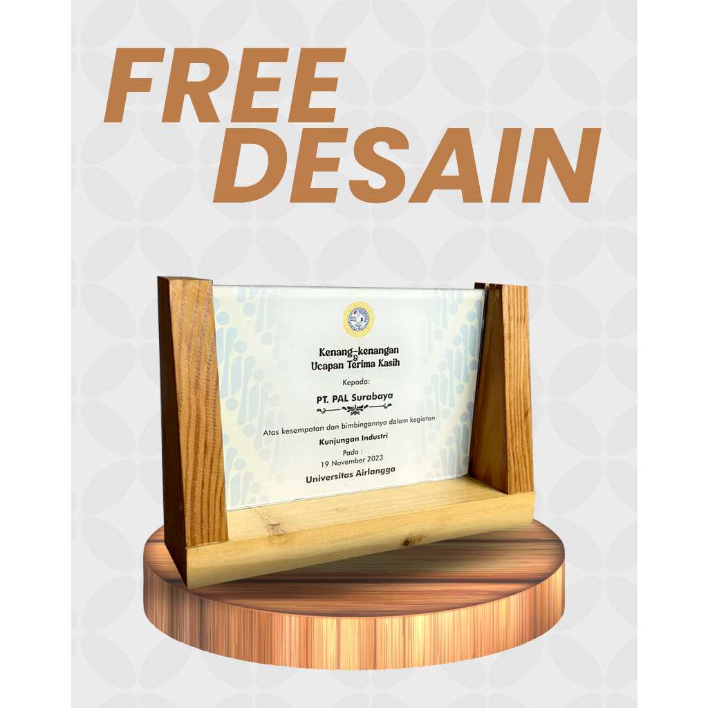 Cendramata plakat vandel akrilik kayu magang KKN