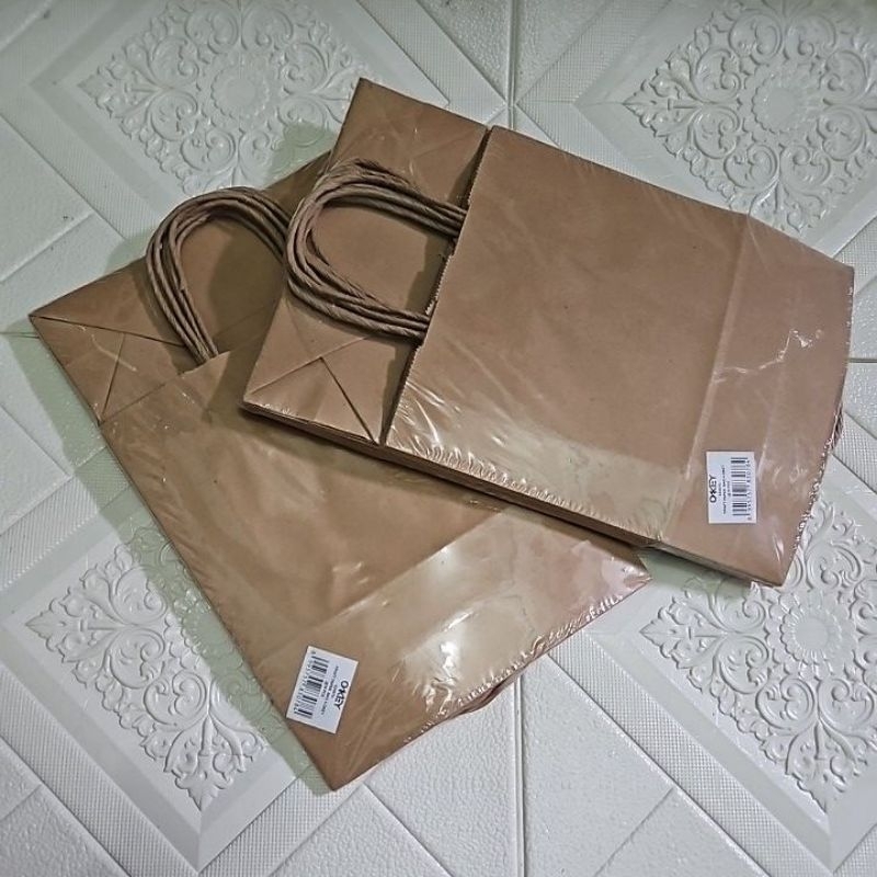 

Tas tali coklat okey ukuran A 24 × 20 × 8 cm isi 10