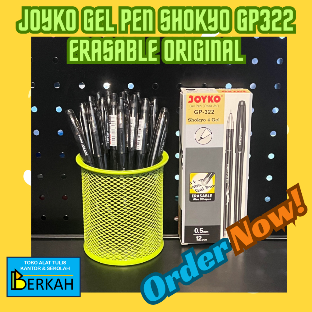 

Joyko Erasable Gel Pen Shokyo Hitam 0.5 Bisa Dihapus GP322 Original