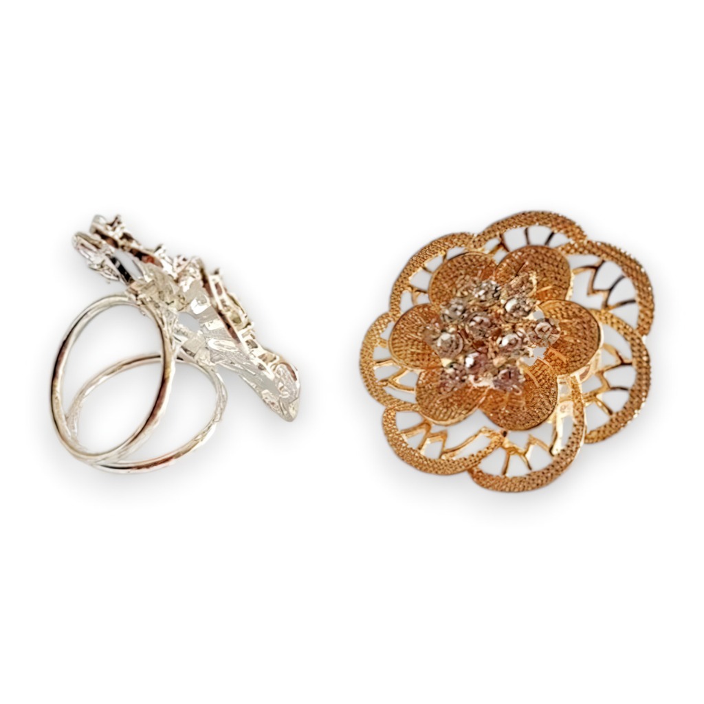 Bros Cincin Kerudung hijab Ring Motif Bunga Bulat aksesoris Fashion