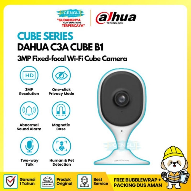 DAHUA DH-C3A 3MP/ C5A 5MP KAMERA CCTV WIFI CAMERA CUBE