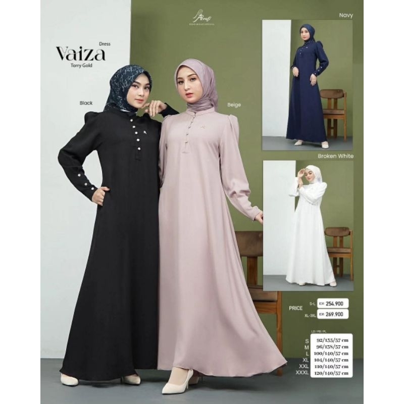 Dress Terbaru AR Rafi - Vaiza Dress - Gamis Polos Simpel Elegant - ORI BY AR RAFI
