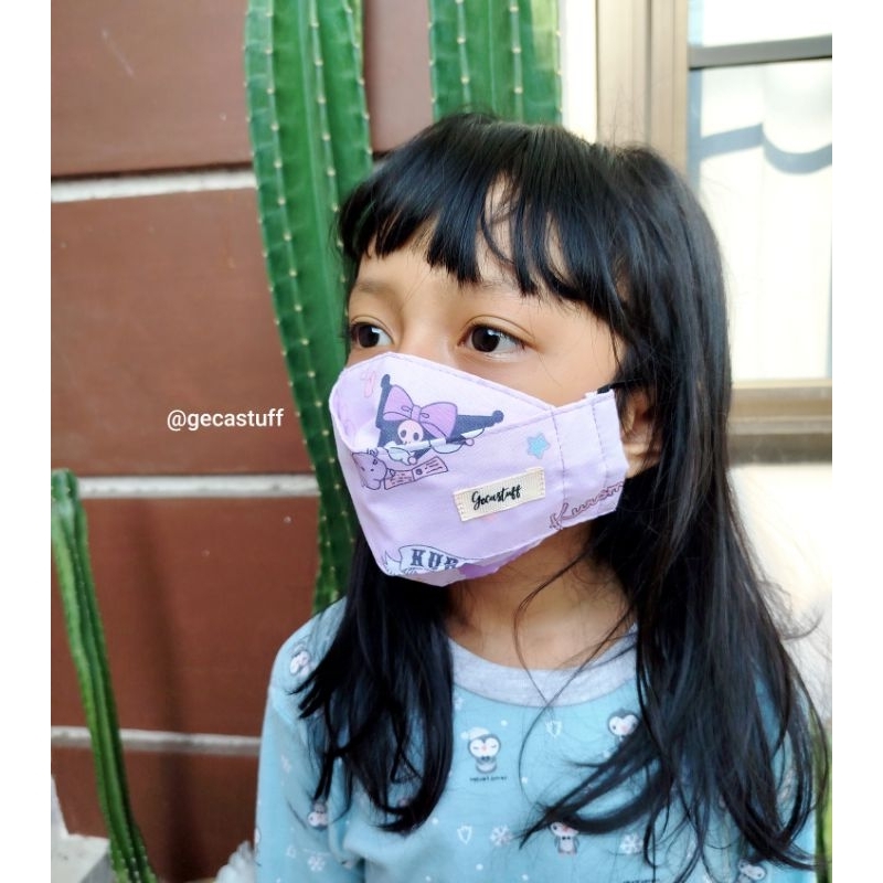 masker kuromi, masker anak kuromi, masker labubu masker kain anak, masker kain 3d anak,masker kain k
