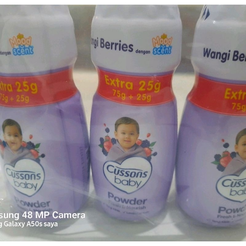 Cussons bedak bayi 75g+25g (1 paket isi 3 pcs)