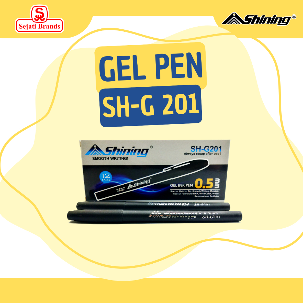 

Shining Gel Ink Pen SHG-201 [1 Gross] Pulpen Gel Murah