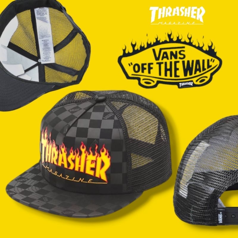 Topi Trucker Cap Vans x Trasher original 100%