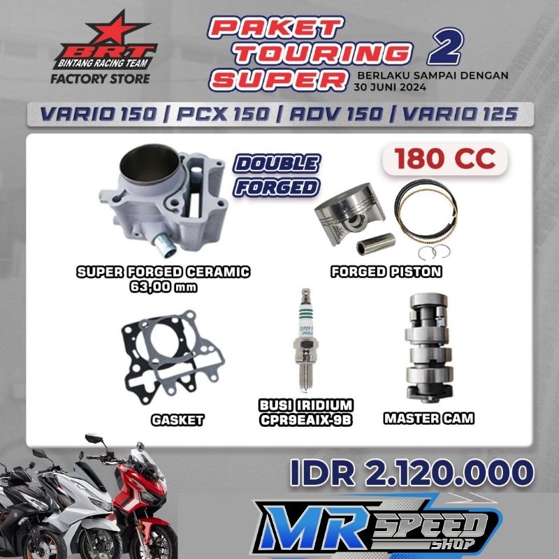 PAKET BLOK PISTON BRT VARIO 125/VARIO 150/PCX 150/ADV 150 FORGED CERAMIC 180CC