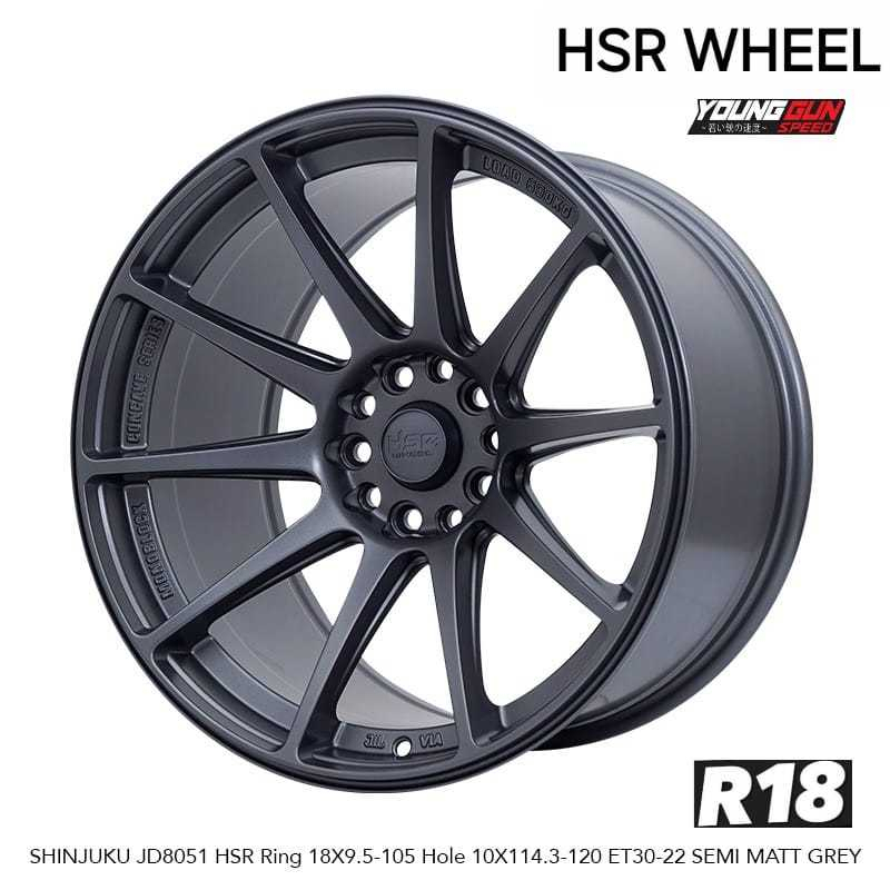 velg mobil bmw ring 18 hsr shinjuku pelek racing r18 lebar 9,5/10,5 hole 5X120/5X114,3 et 30/22 SMG