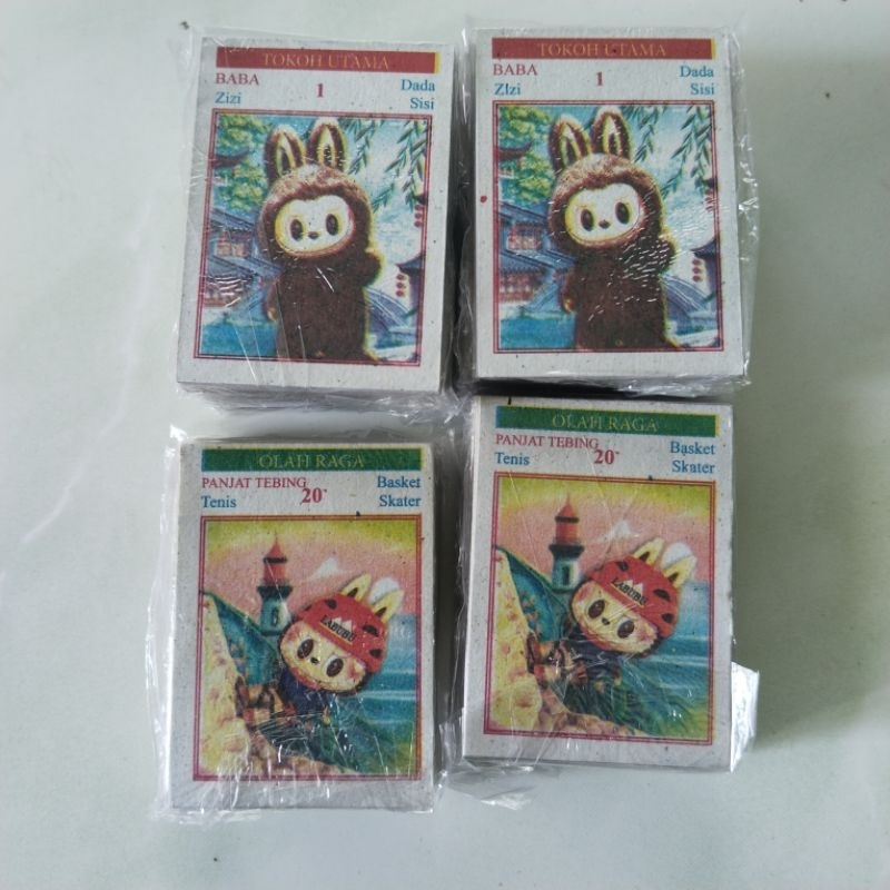 LABUBU Kartu Kwartet Mini Gambar Labubu 1ikat isi 320kartu