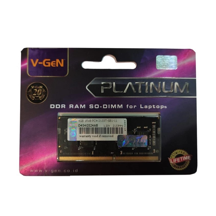 Ram V-gen Platinum SODIMM DDR4 4GB,8GB,16GB,32GB PC17000,PC19200,PC21300,PC25600/2133,2400,2666,3200