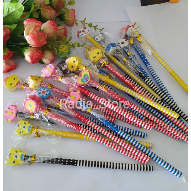 

Pensil Karakter + Penghapus Lucu