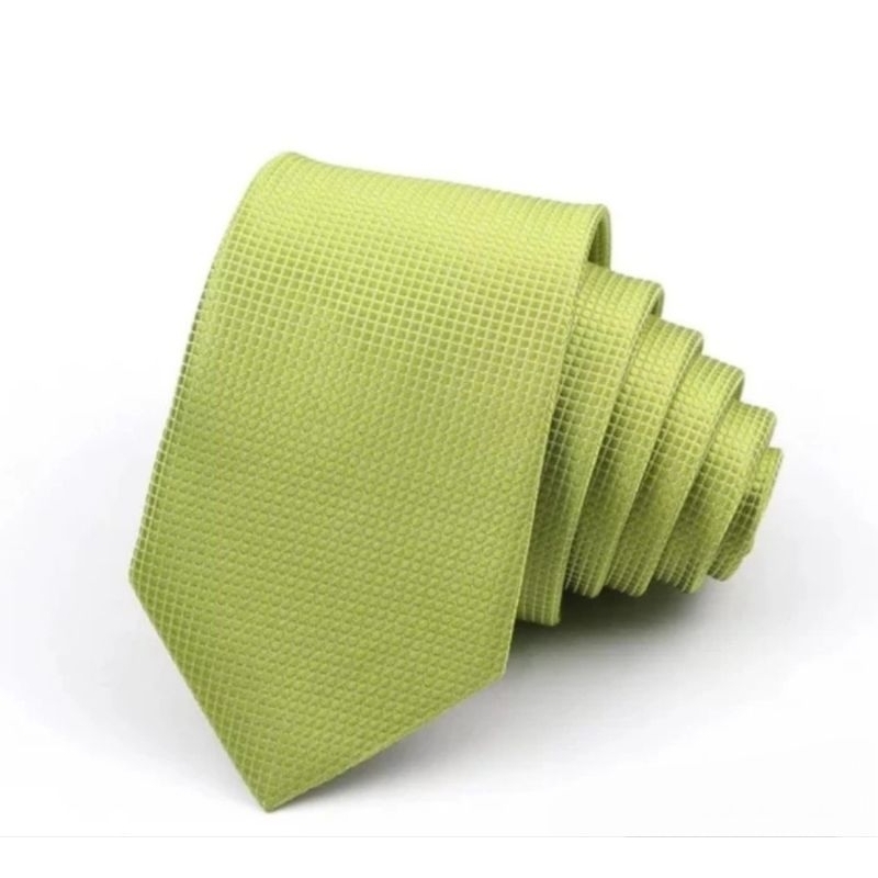 Dasi pria panjang bintik 3 inchi hijau muda