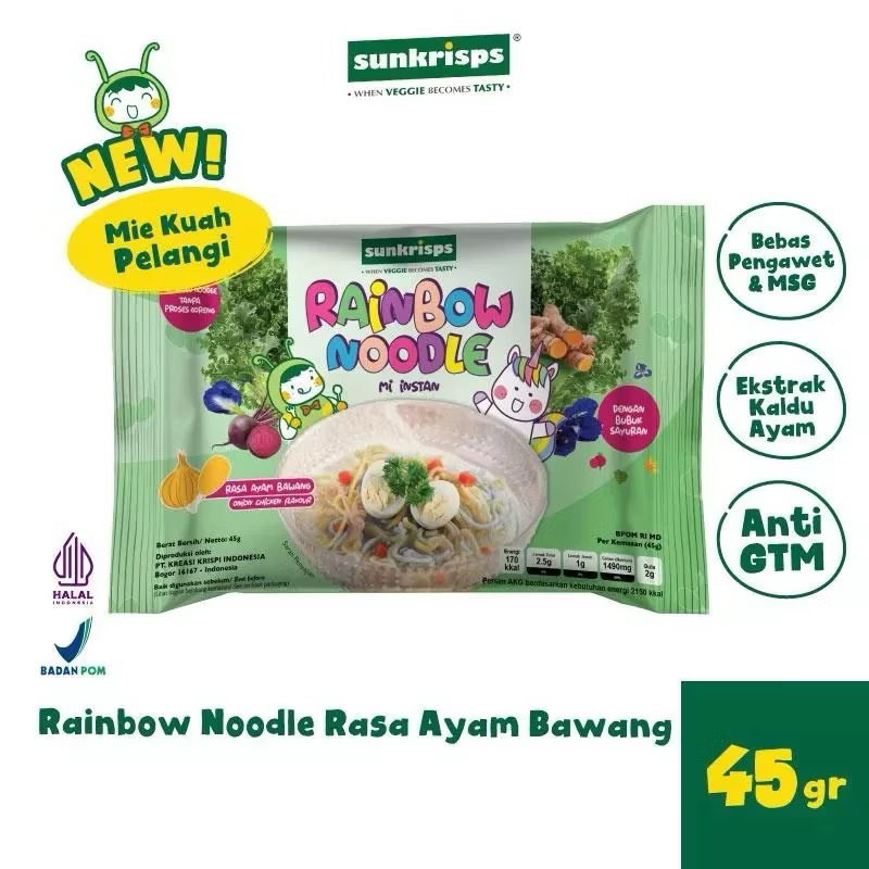 

Sunkrisps Rainbow Noodle Ayam Bawang / Mie Kuah Instant