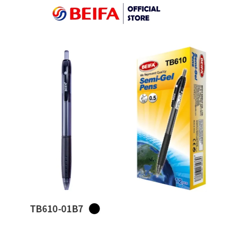

Jual Produk Beifa Semi Gel Pen TB610 1 Pcs - Tinta Hitam/Biru, Pulpen 0.5mm Halus & Elegan ''