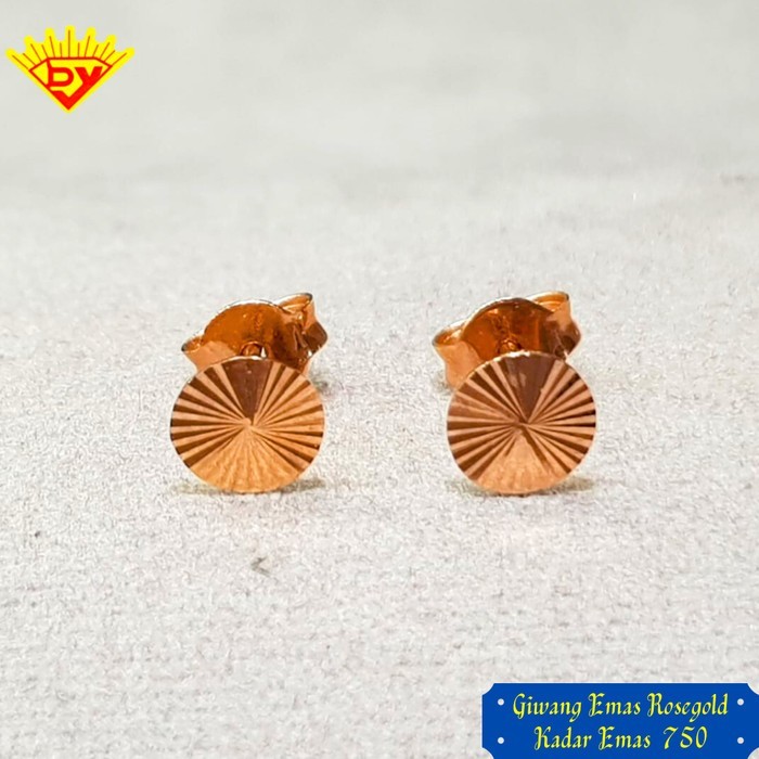 Giwang Emas Rose Gold Kadar Emas 750