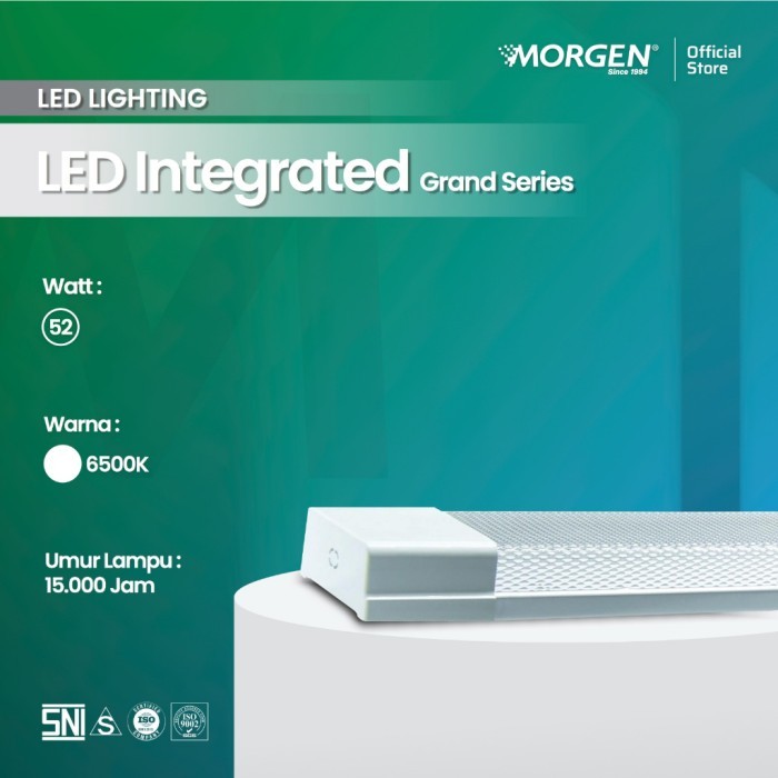 Lampu TL Set Kap Plafon LED T8 52 Watt 120cm MORGEN GRAND LED T8 INTEGRATED TUBE MGGITRA052 Prismati