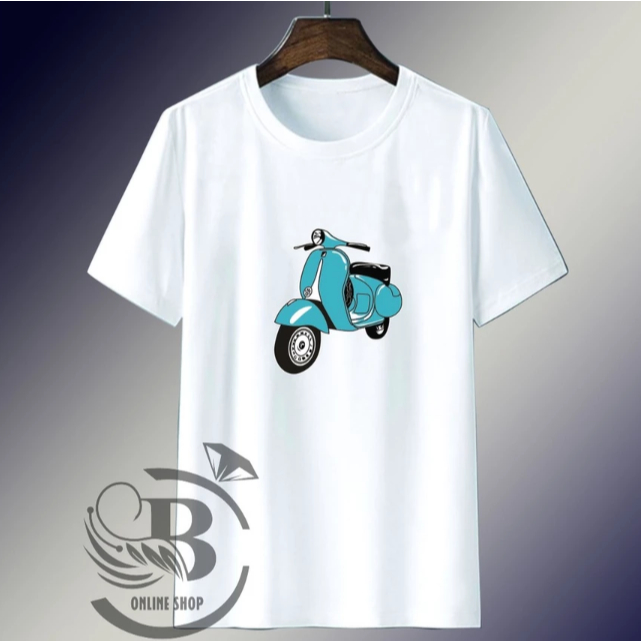 kaos VESPA W dewasa pria/wanita baju simple Combed 24s