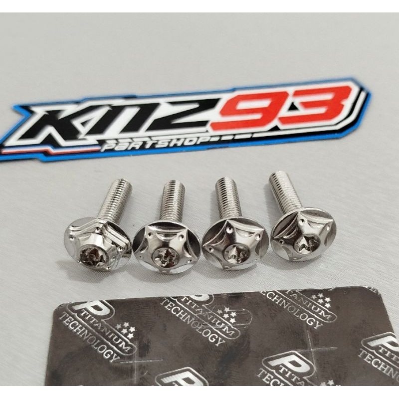 BAUT 10 M6 PANJANG 2,5 CM MODEL STAR PROBOLT P TITANIUM ORIGINAL VIETNAM