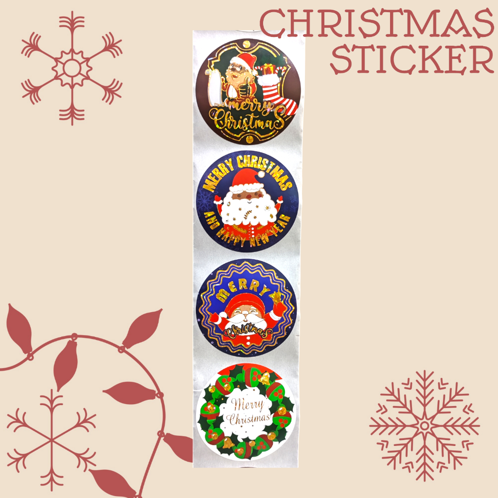 

TOKO ANQA - Sticker kado Natal dia. 5cm (isi 4)