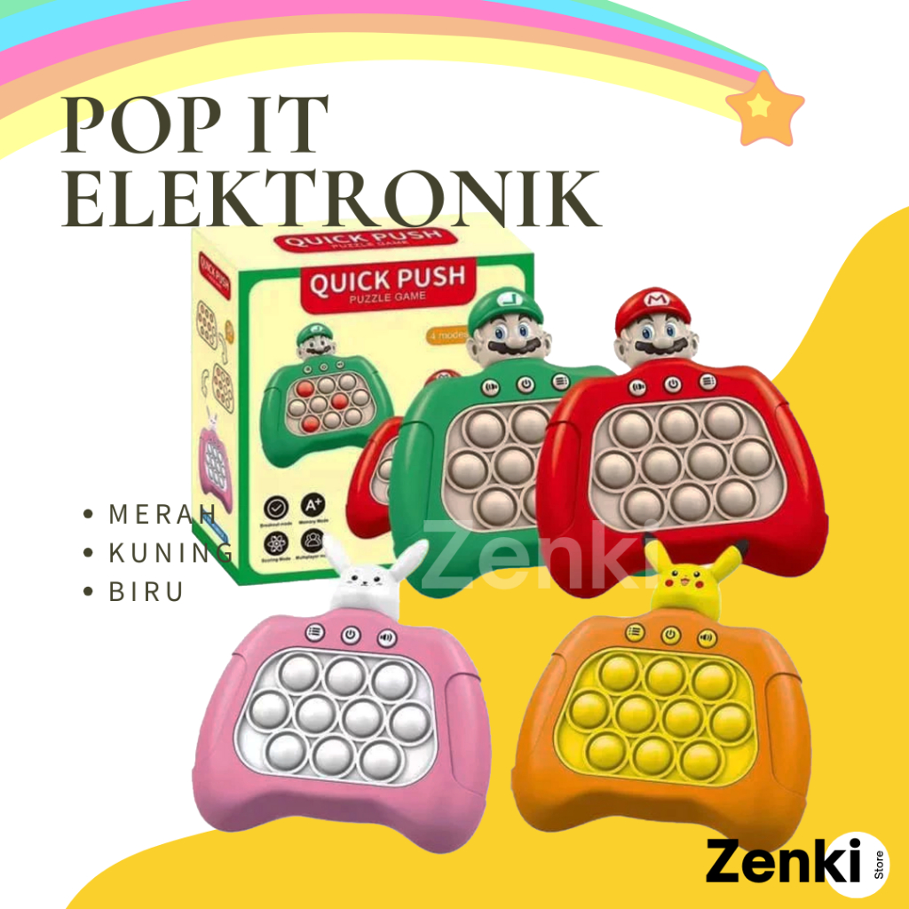 [Zenki Store] Mainan Pop It Elektronik Quick Push Fidget Toys / Pop it Fidget Toys