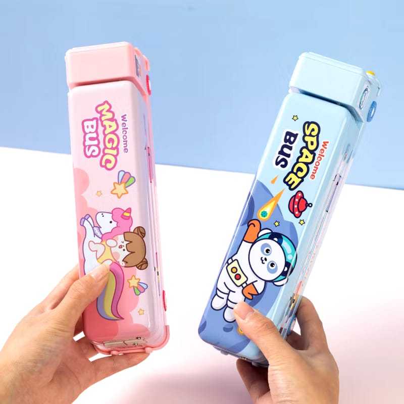 

Kotak pensil Anak laki laki 2 tingkat kotak pensil bus Tayo pencil case train shape two layers