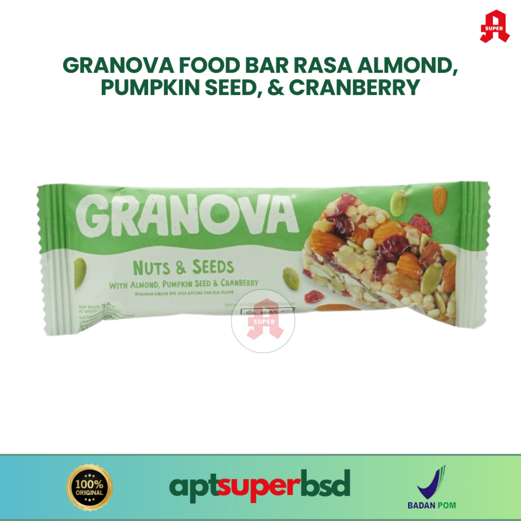 

Granova - 1 Piece 26 gr - Rasa Almond, Pumpkin Seed & Cranberry
