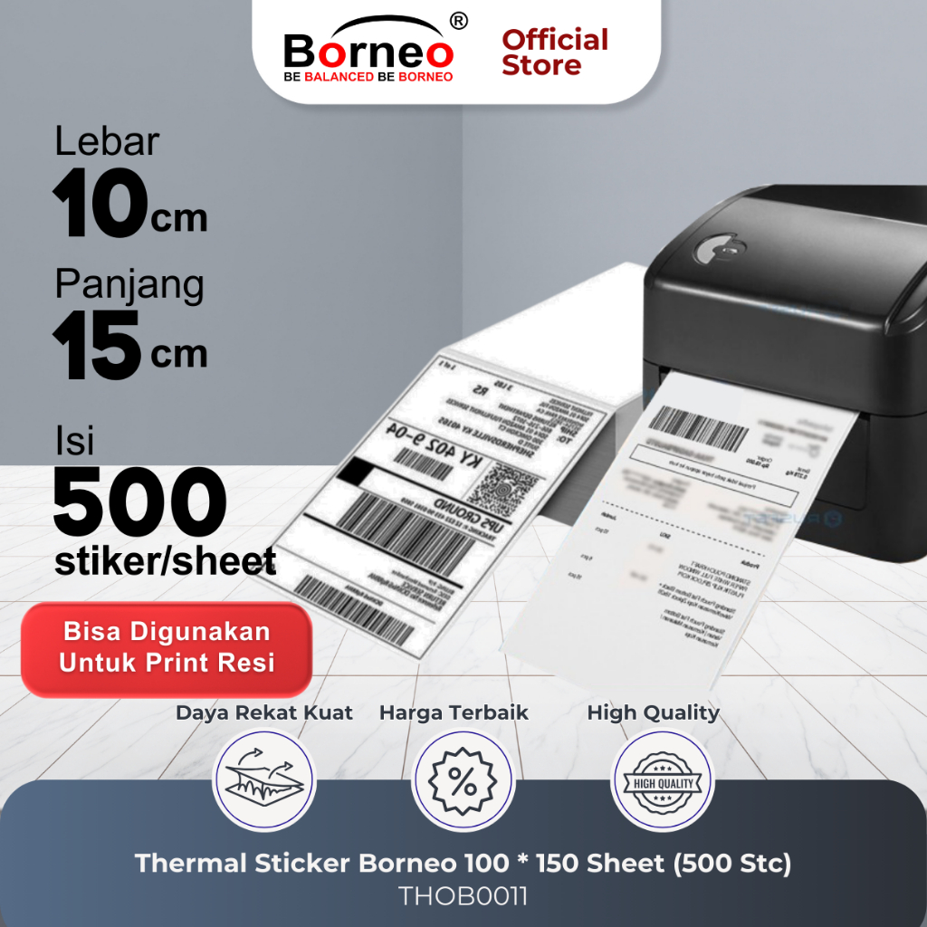 

Thermal Stiker Borneo 100x150 sheet(500 stc)
