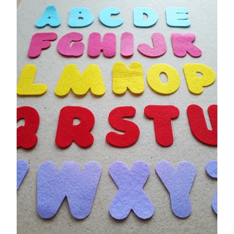 Huruf abjad flanel  Pola huruf abjad flanel prakarya kerajinan flanel aplikasi flanel