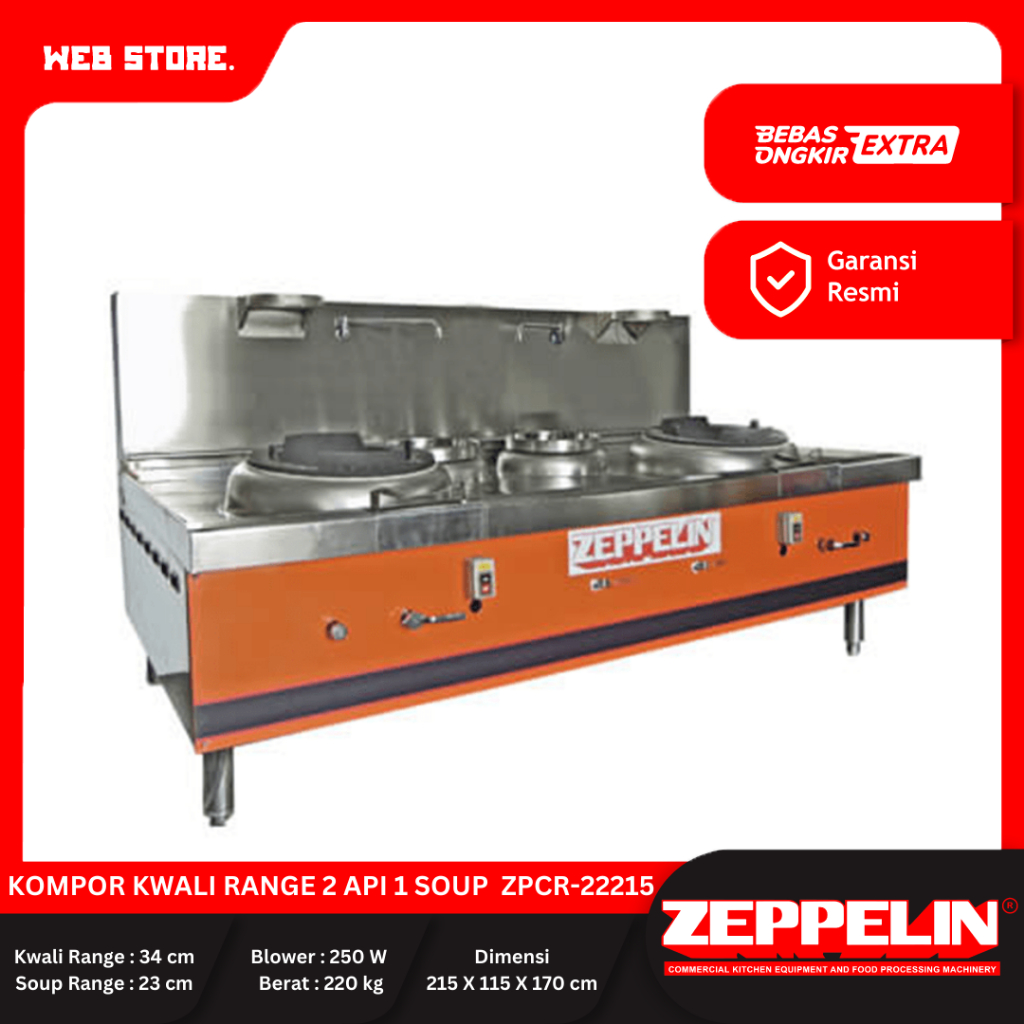 Kompor Kwali Range 2 Tungku 1 Soup ZPCR-22215 Zeppelin