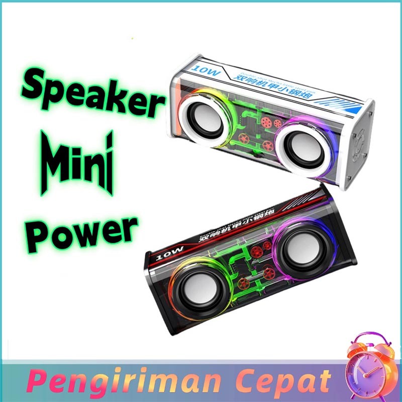 V8 Speaker Bluetooth nirkabel Mecha portabel, Speaker Bluetooth nirkabel Subwoofer Stereo TWS, mesin