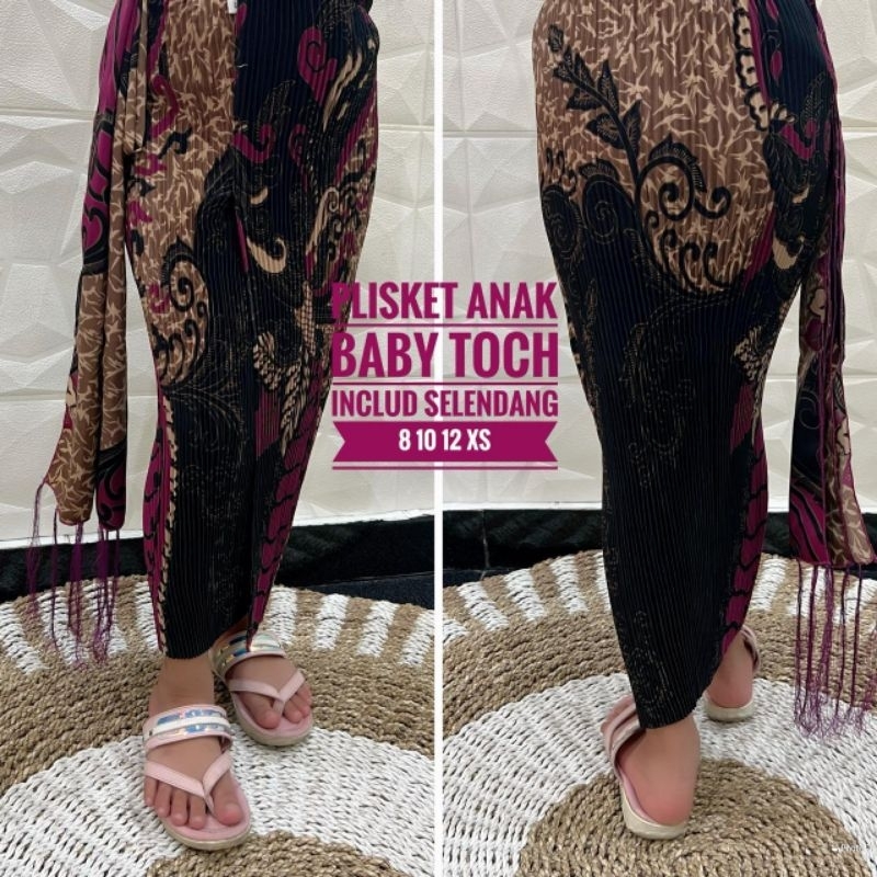 Kamen Plisket Untuk Anak /Kamen Plisket Set Selendang Untuk Anak Tanggung