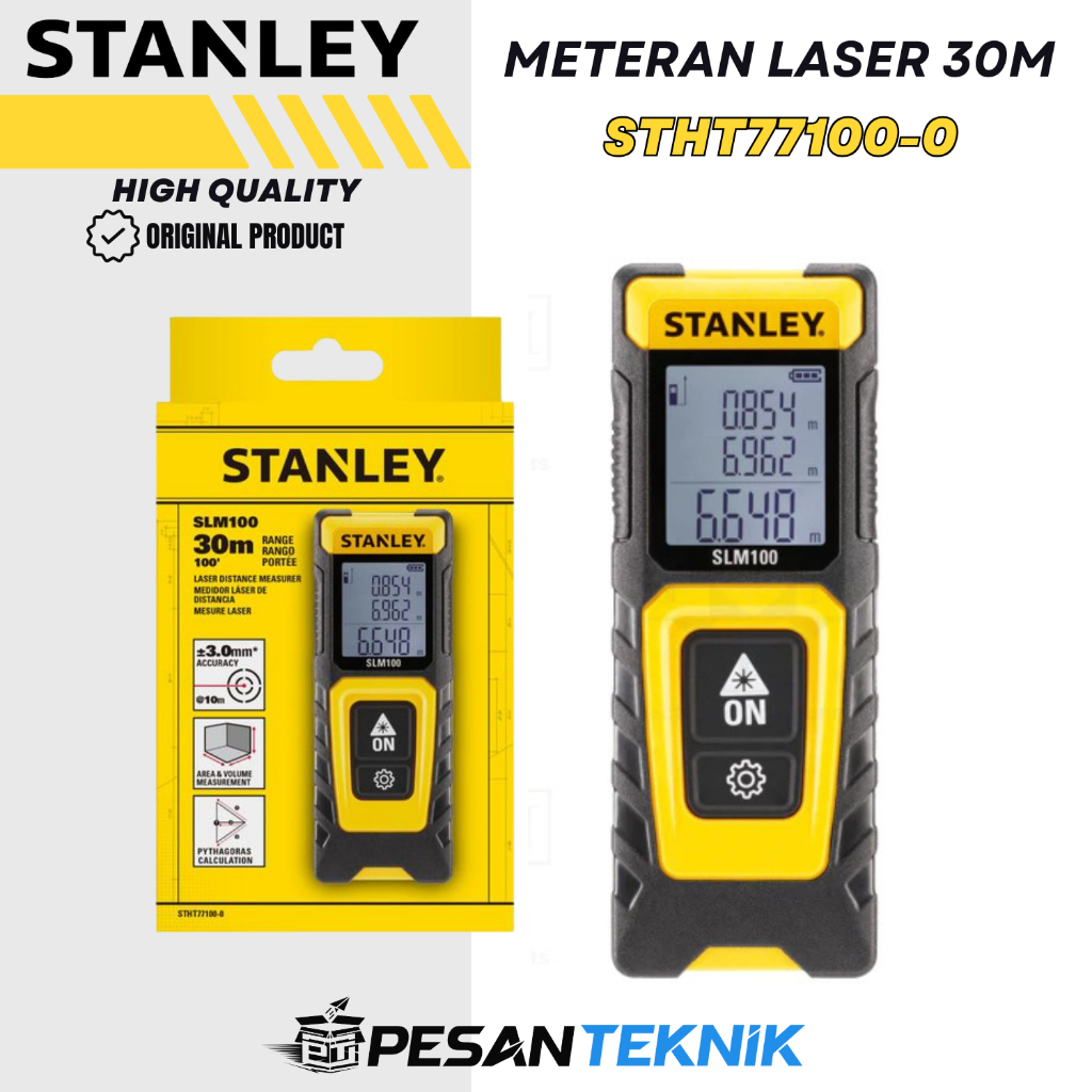 Meteran Laser Stanley Laser Distance Measurer 30M SLM100 STANLEY STHT77100-0